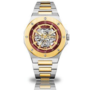 Asorock Watches Two Tone Gold/Red Tubili Mens watch | Unique watch